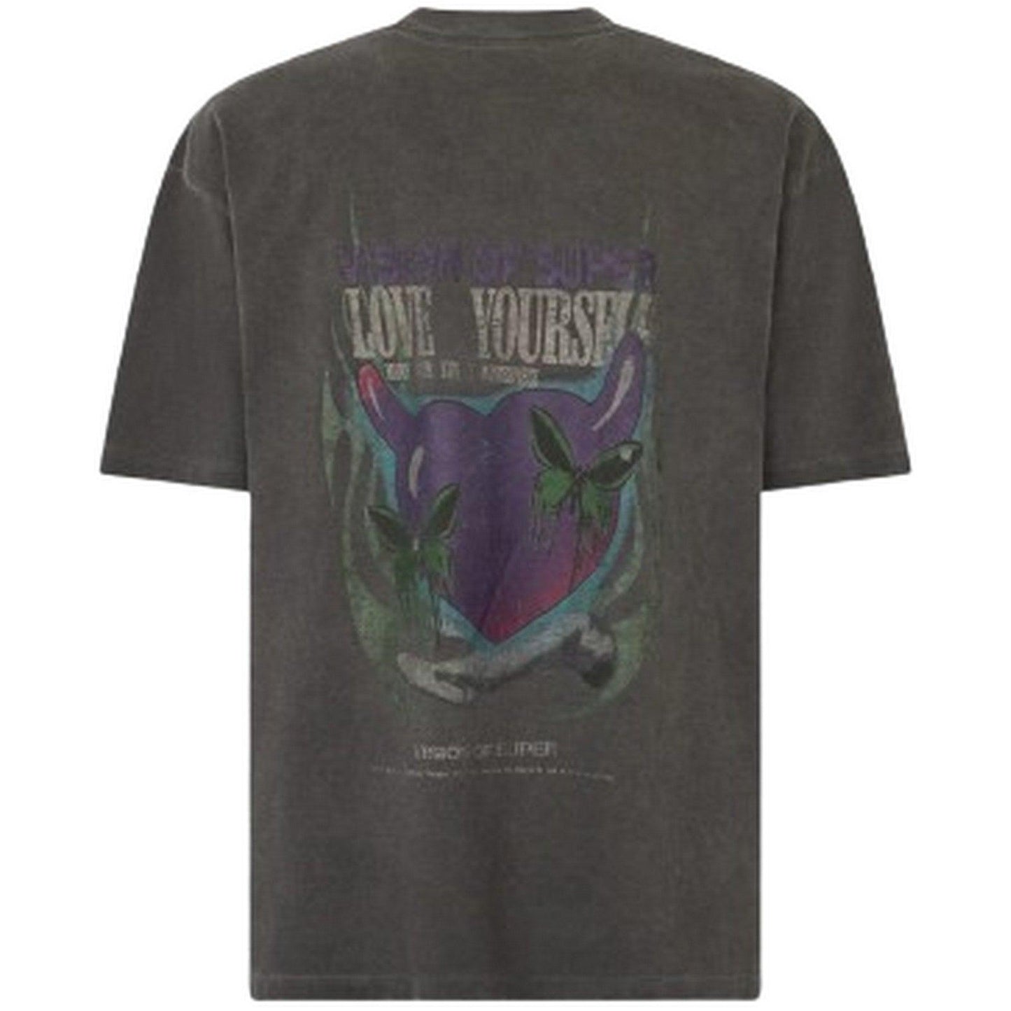 T-shirt Uomo Vision of Super - Stone Wash T-Shirt With "Puffy Love" Print - Nero