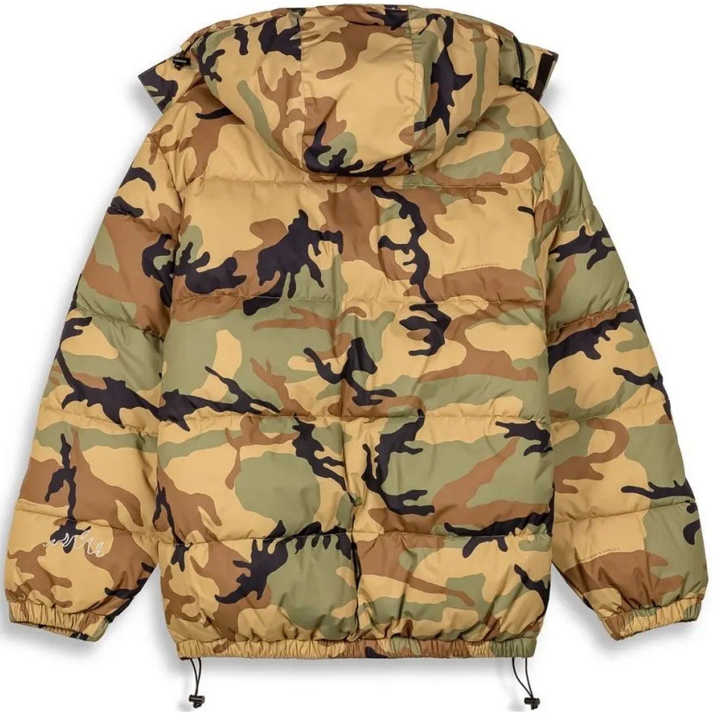 Grmy Daunenjacken für Herren – Follow The Dollar Camo Hood Puffer Jacket – Braun