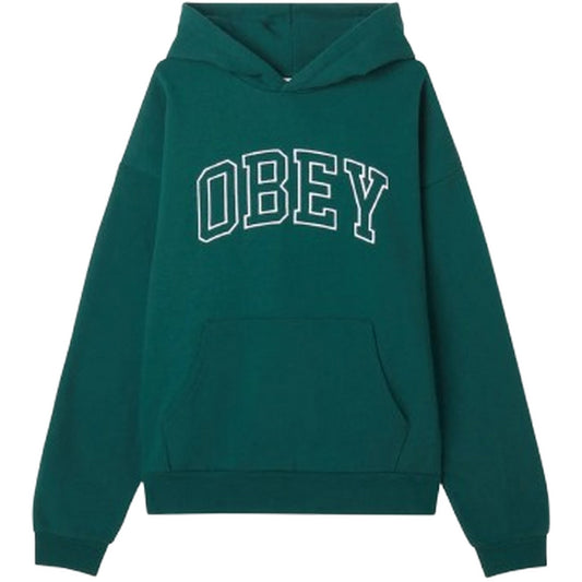 Męskie bluzy z kapturem Obey - Collegiate Extra Heavy Hood Ii Fleece - zielone