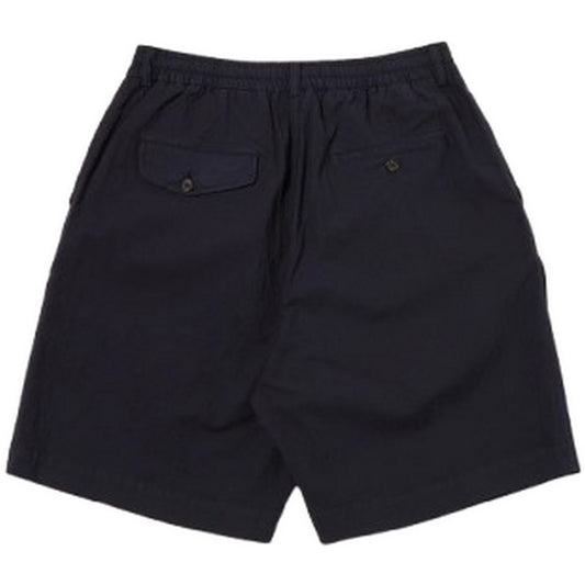 Universal Works Men's Bermuda Shorts - Pleated Track Short - Blue