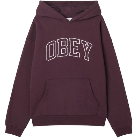 Męskie bluzy z kapturem Obey - Collegiate Extra Heavy Hood Ii Fleece - Fioletowe