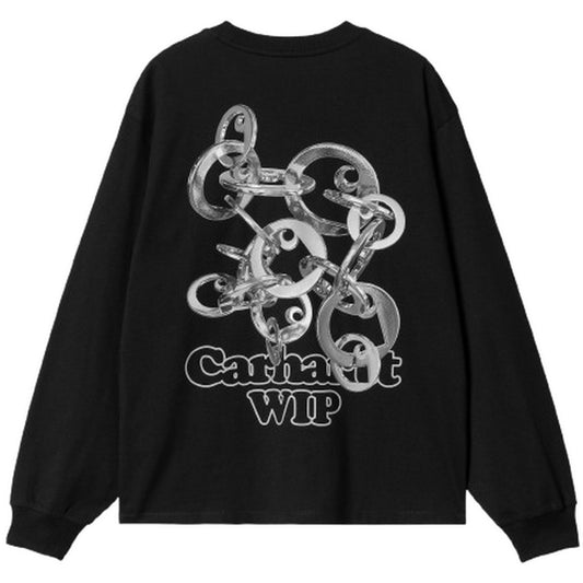 Women's Long Sleeve Carhartt Wip - W' L/S Linked Charms T-Shirt - Black