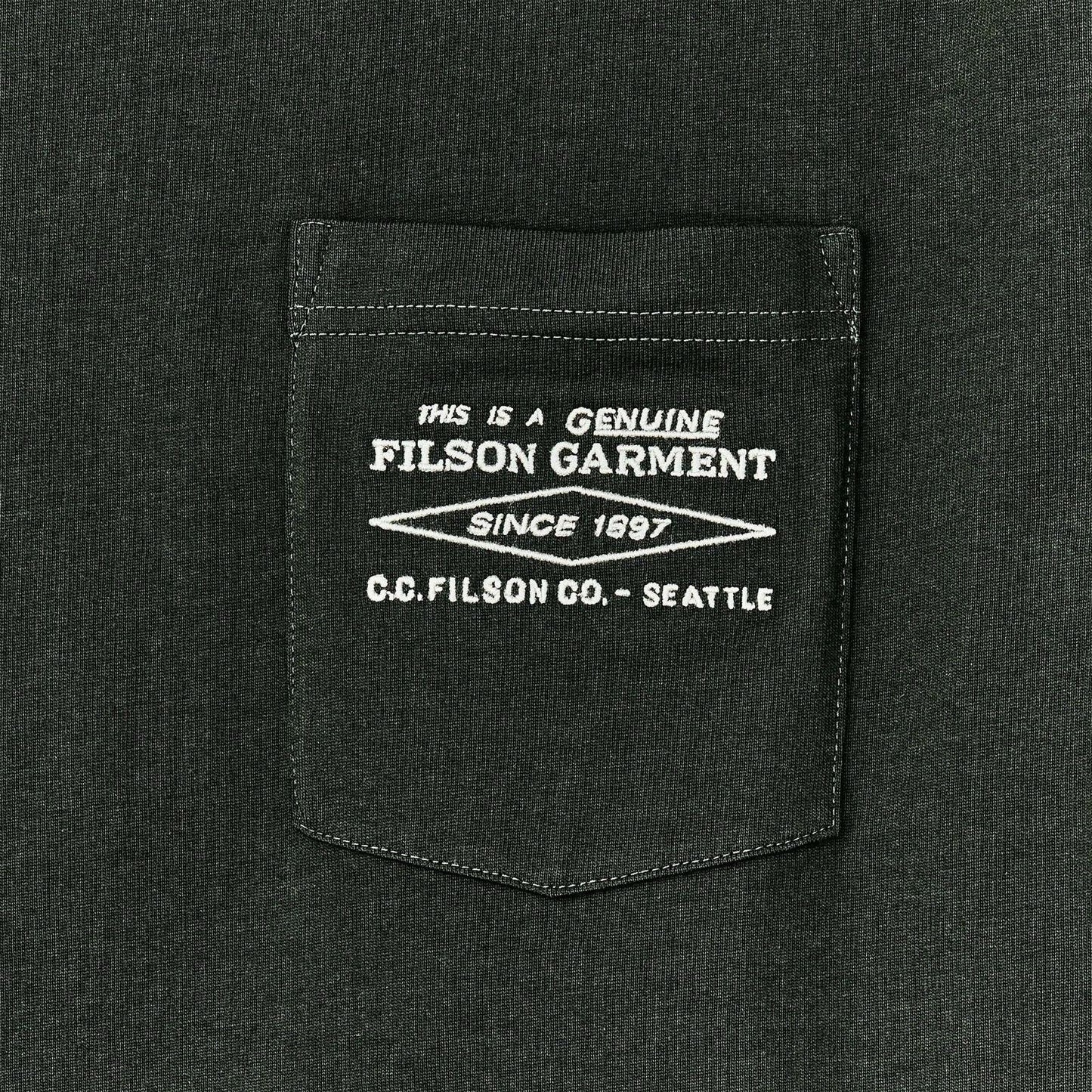 T-shirt Uomo Filson - S/S Embroidered Pocket T-Shirt - Verde