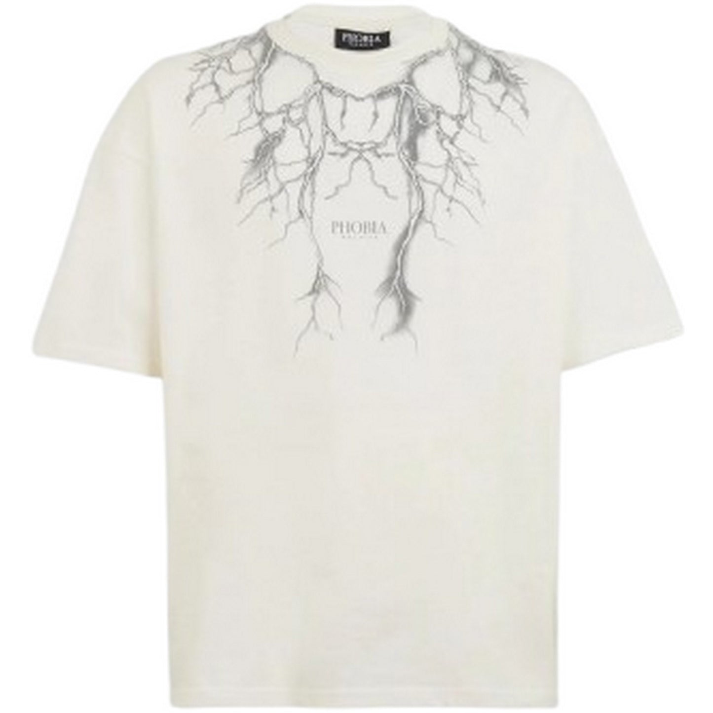 T-shirt Uomo Phobia - White T-Shirt With Front And White Reflective Ligh - Bianco