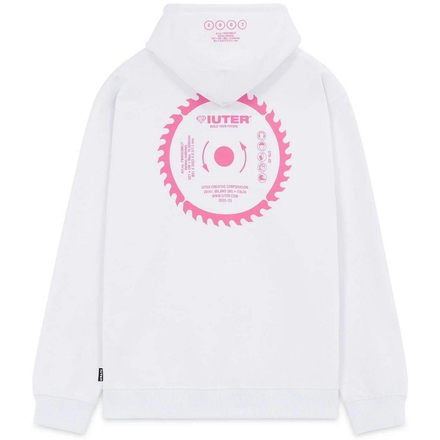 Iuter Herren-Kapuzenpullover – Saw Hoodie – Weiß