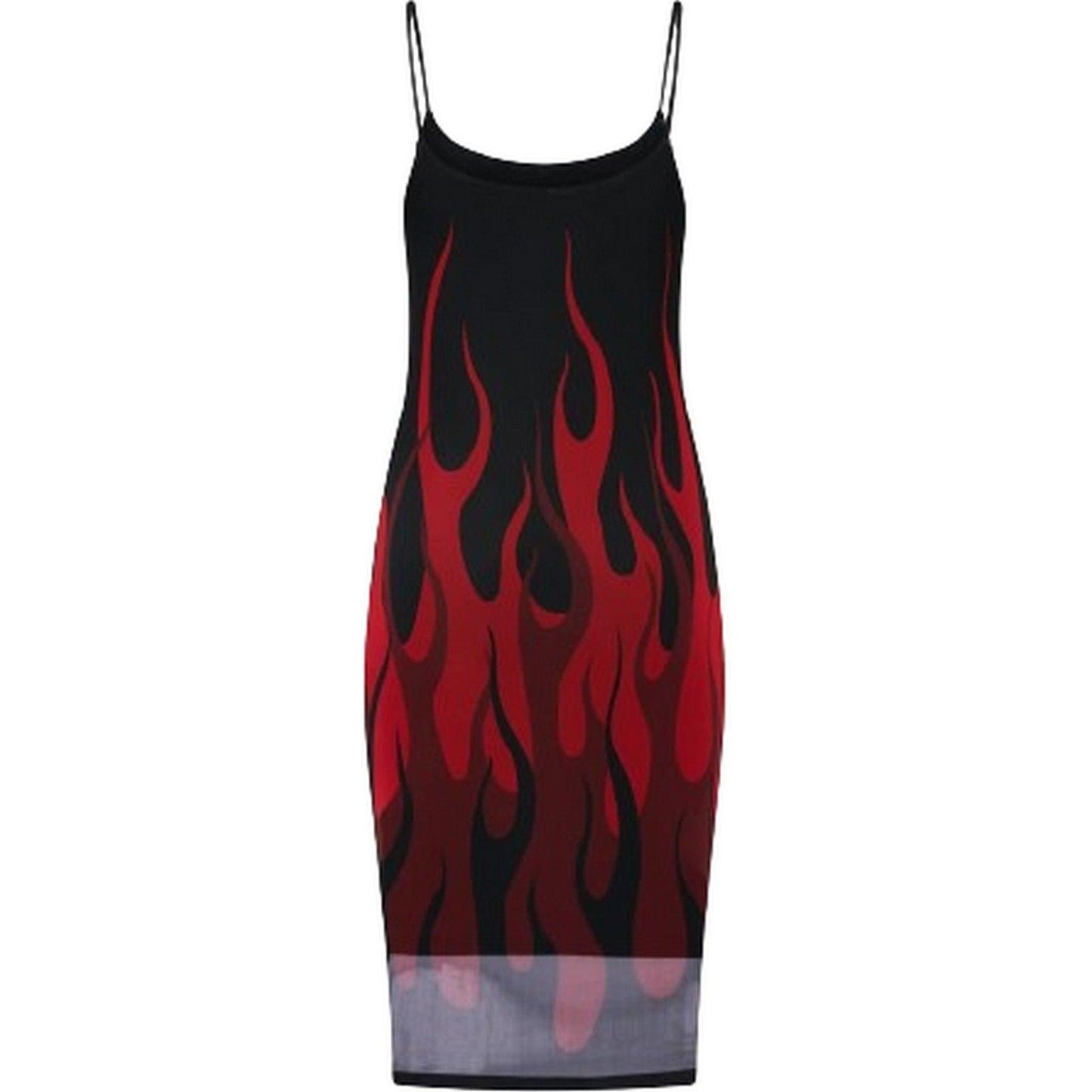 Vestiti casual Donna Vision of Super - Black Tulle Dress With Red Flames - Nero