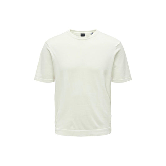 T-shirt pour hommes Only & Sons - Onswyler Life 14 Ss Knit - Blanc
