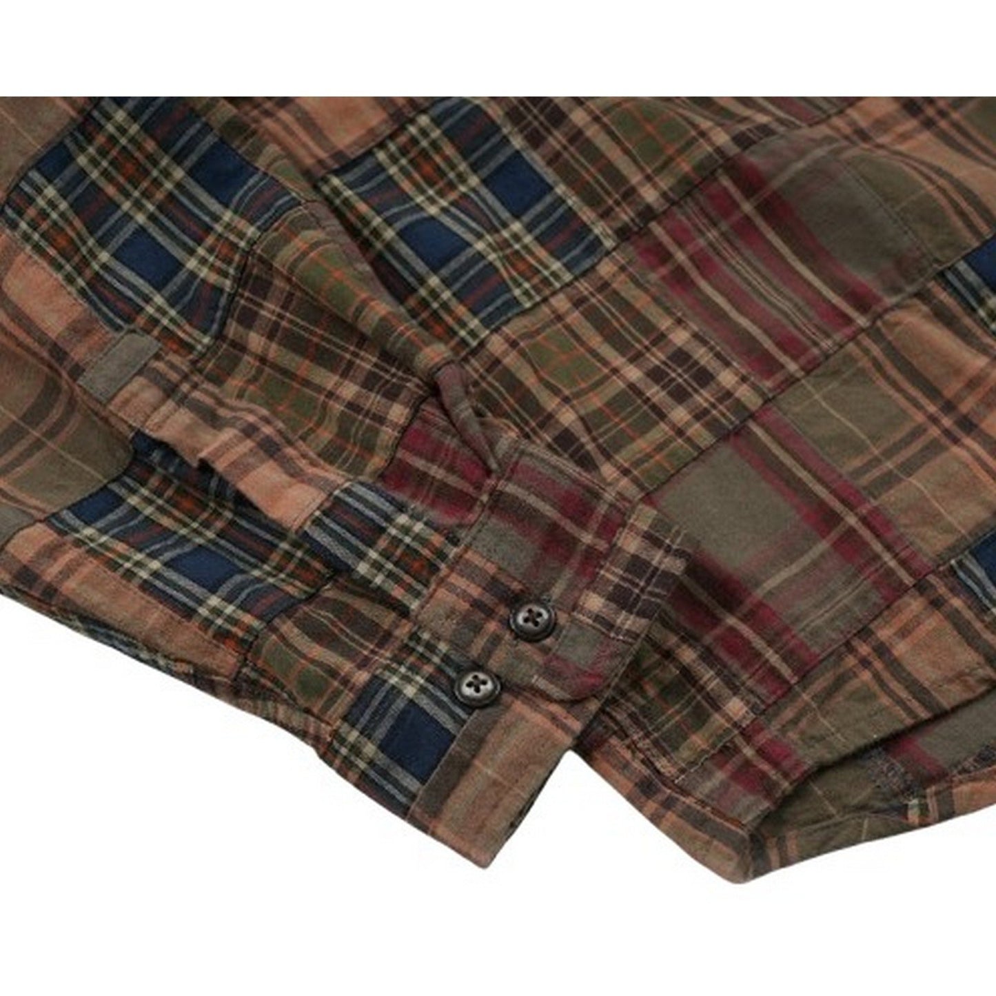 Frizmworks Freizeithemden für Herren – Madras Patchwork Relaxed Shirt – Braun