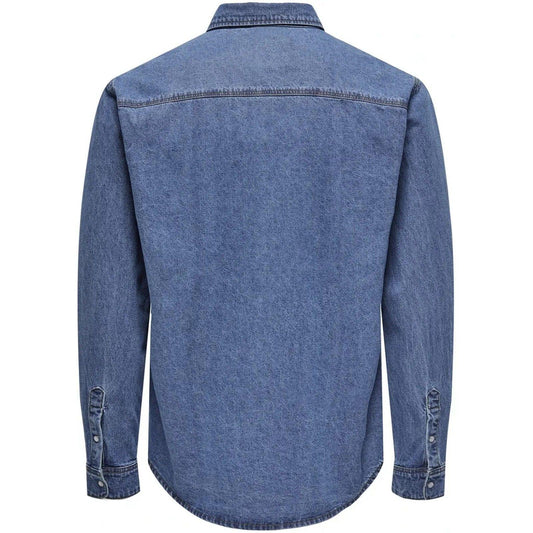 Only & Sons Freizeithemden für Herren – Onsbane 3247 Dnm Shirt – Blau