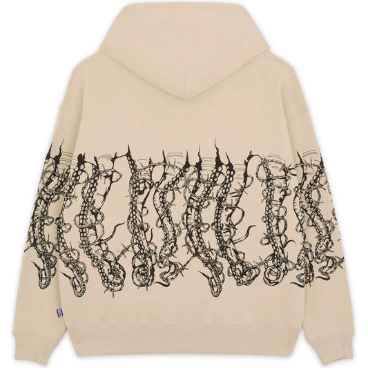 Sudaderas con capucha Octopus para hombre - Octopus By Giorgio Di Salvo – Sudadera con capucha de alambre de púas - Beige