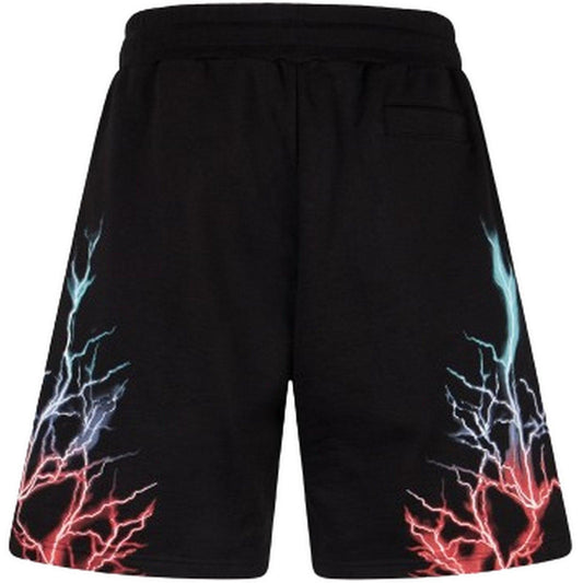 Spodenki męskie Fobia - Czarne Szorty z dwukolorowym nadrukiem błyskawicy - Czarne