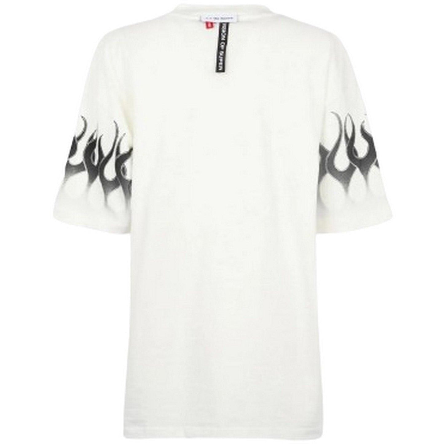 T-shirt Uomo Vision of Super - Off White Tshirt With Black Flames - Bianco