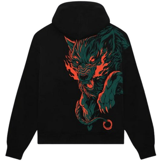 Męskie bluzy z kapturem Dolly Noire – Bluza z kapturem Cu-Sith – Czarna