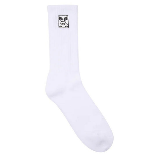 Obey Chaussettes unisexes - Chaussettes Icon Face - Blanc
