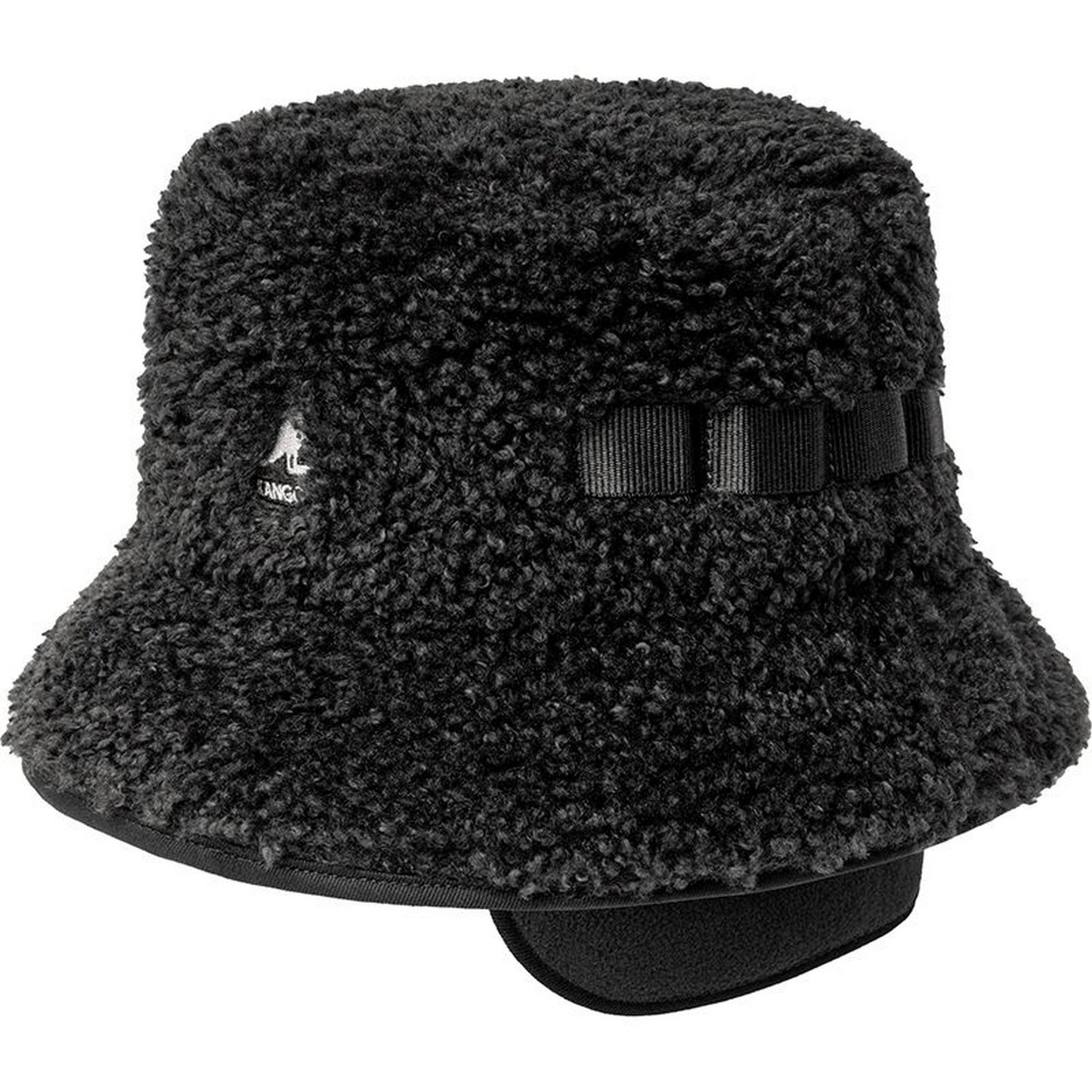 Kangol Uniseksowe kapelusze typu Bucket - Wiadro ze sztucznego baranka - Czarne