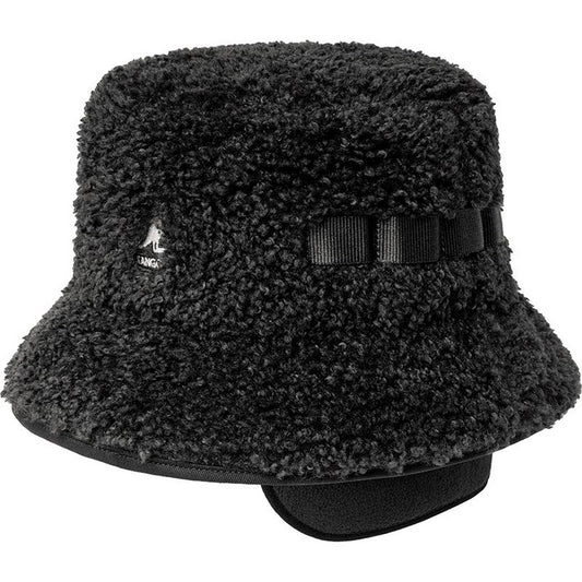 Sombreros de pescador unisex Kangol - Gorro utilitario de piel de oveja sintética - Negro