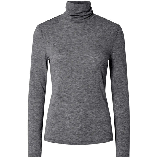 Canotte e top Donna Pieces - Pcmaria Ls Rollneck Top Jrs Noos Bc - Grigio