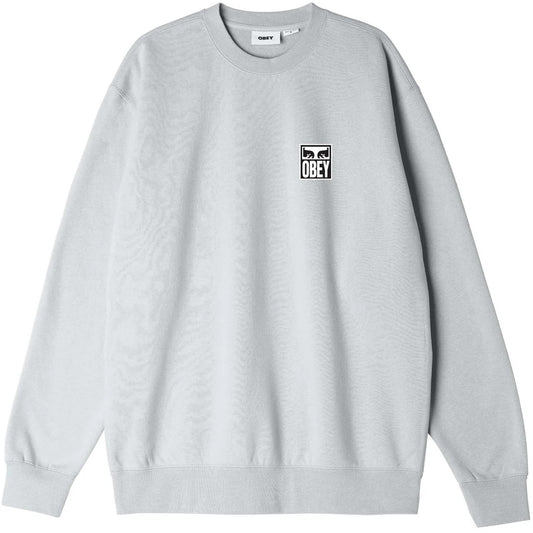 Męskie bluzy z kapturem Obey Eyes Icon Crew Premium Fleece - szare
