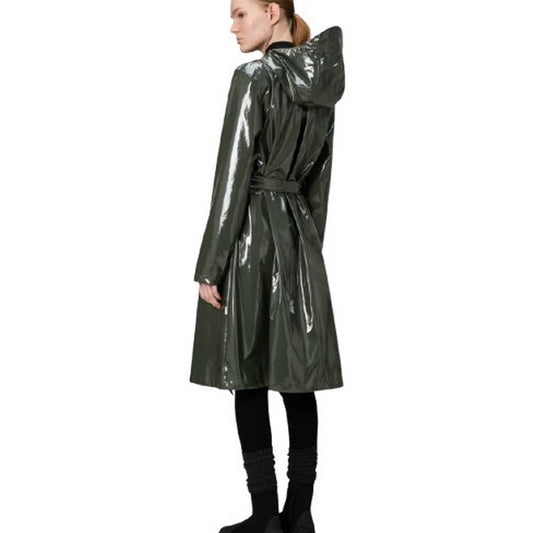 Rains Women's Waterproof Jackets - A-Line Longer W Jacket W3 - Green