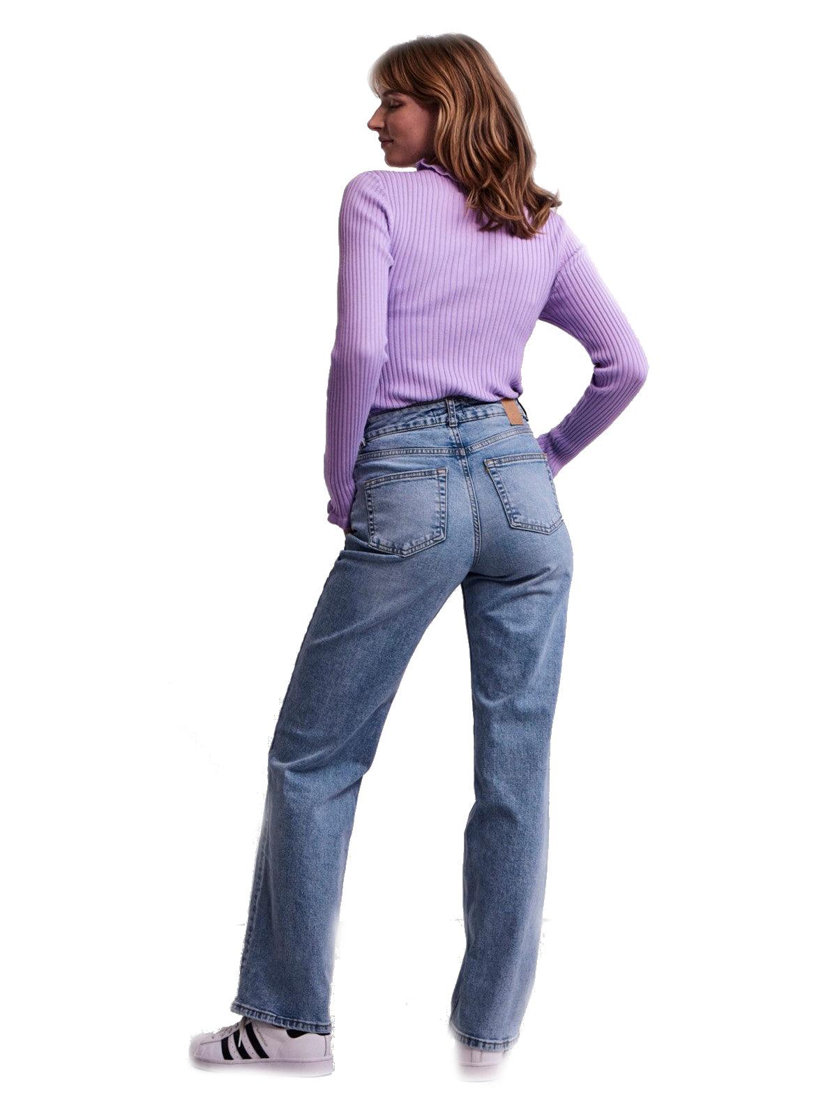 Jeans Donna Pieces - Pcholly Hw Wide Jeans Mb Noos Bc - Blu