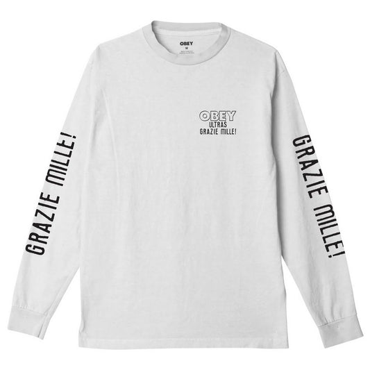 Obey Men's T-shirt - Obey Ultras Tee Ls - White