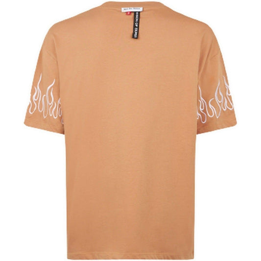 T-shirt Uomo Vision of Super - Terracotta Tshirt With Embroidery Flame - Marrone