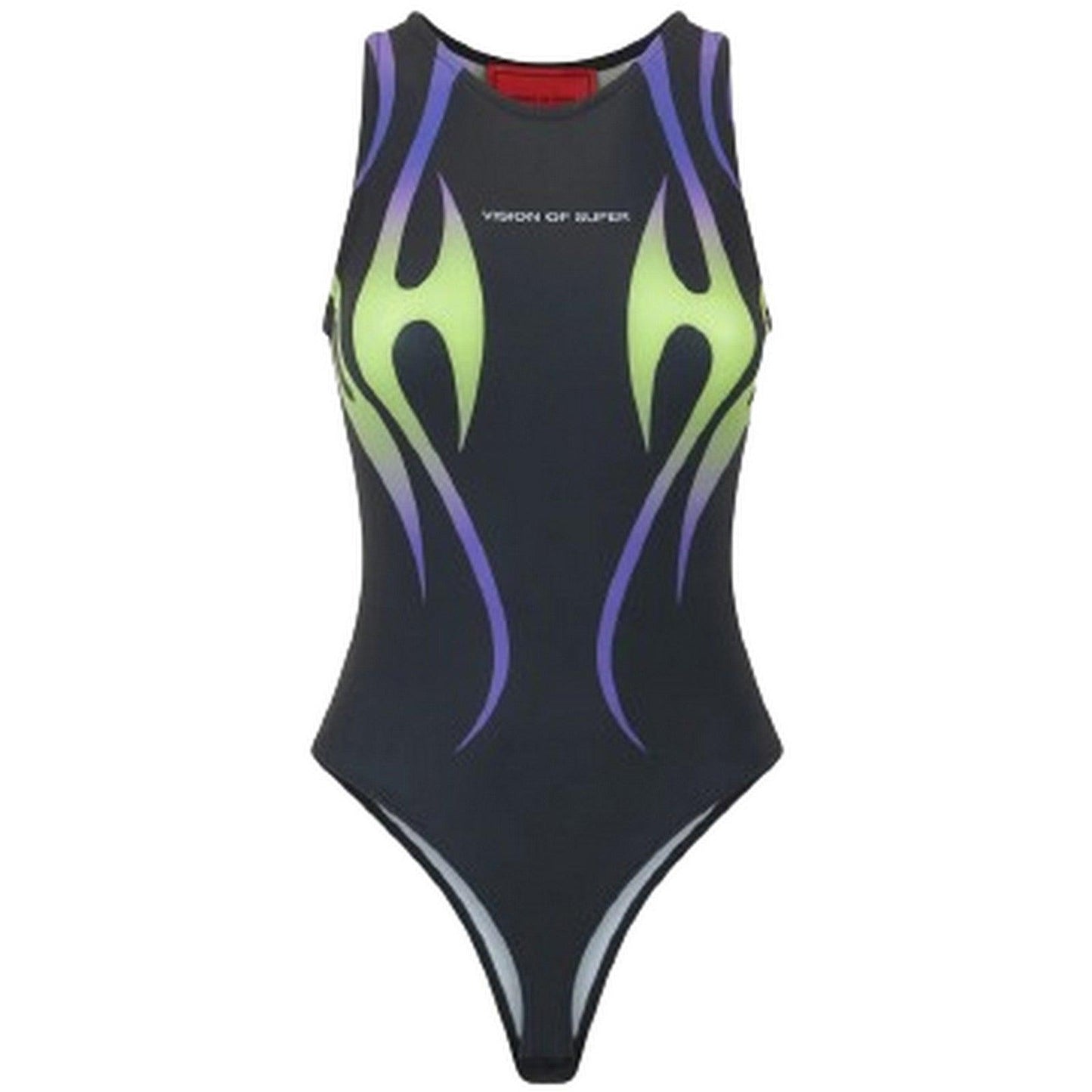 Canotte e top Donna Vision of Super - Black Body With Printed Tribal Flames And Logo - Nero