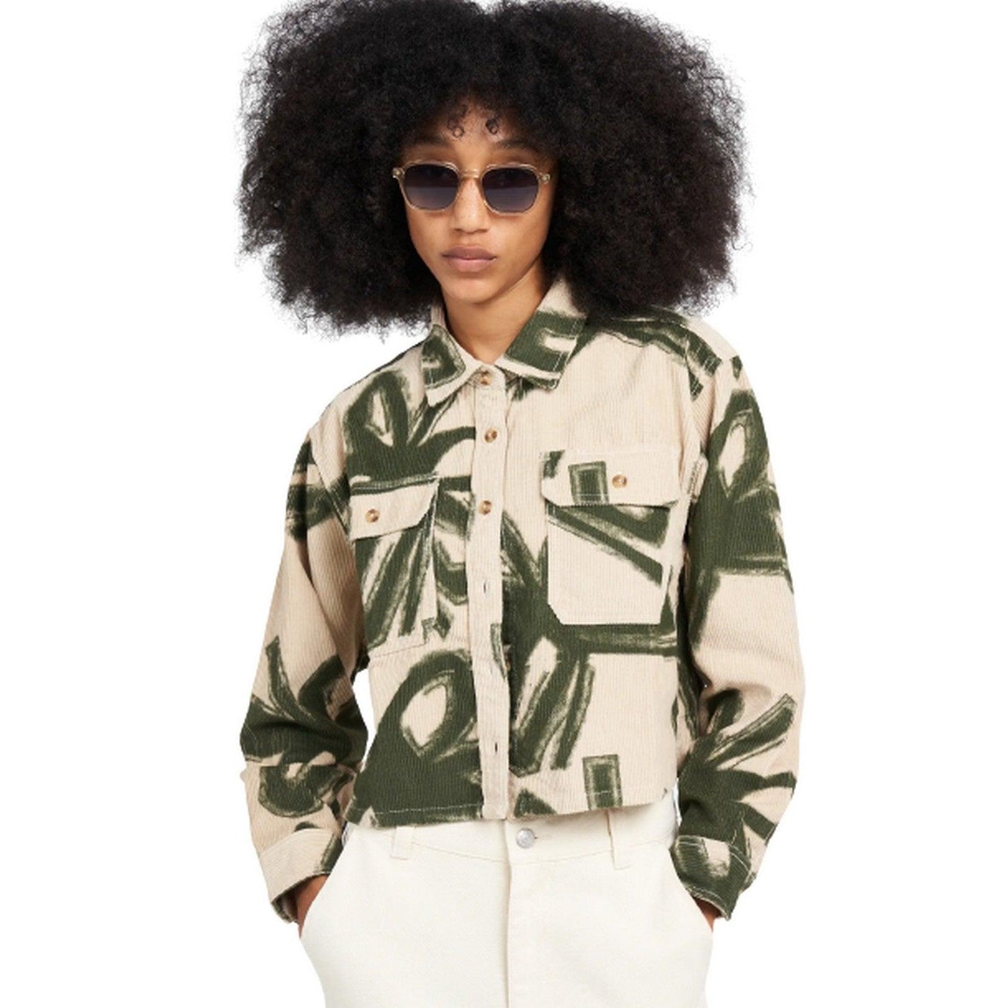 Camicie Donna Obey - Obey Nabi Cord Shirt Ls - Marrone