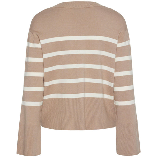 Damski kardigan Pieces - PCSia Ls Cardigan Noos Bc - brązowy