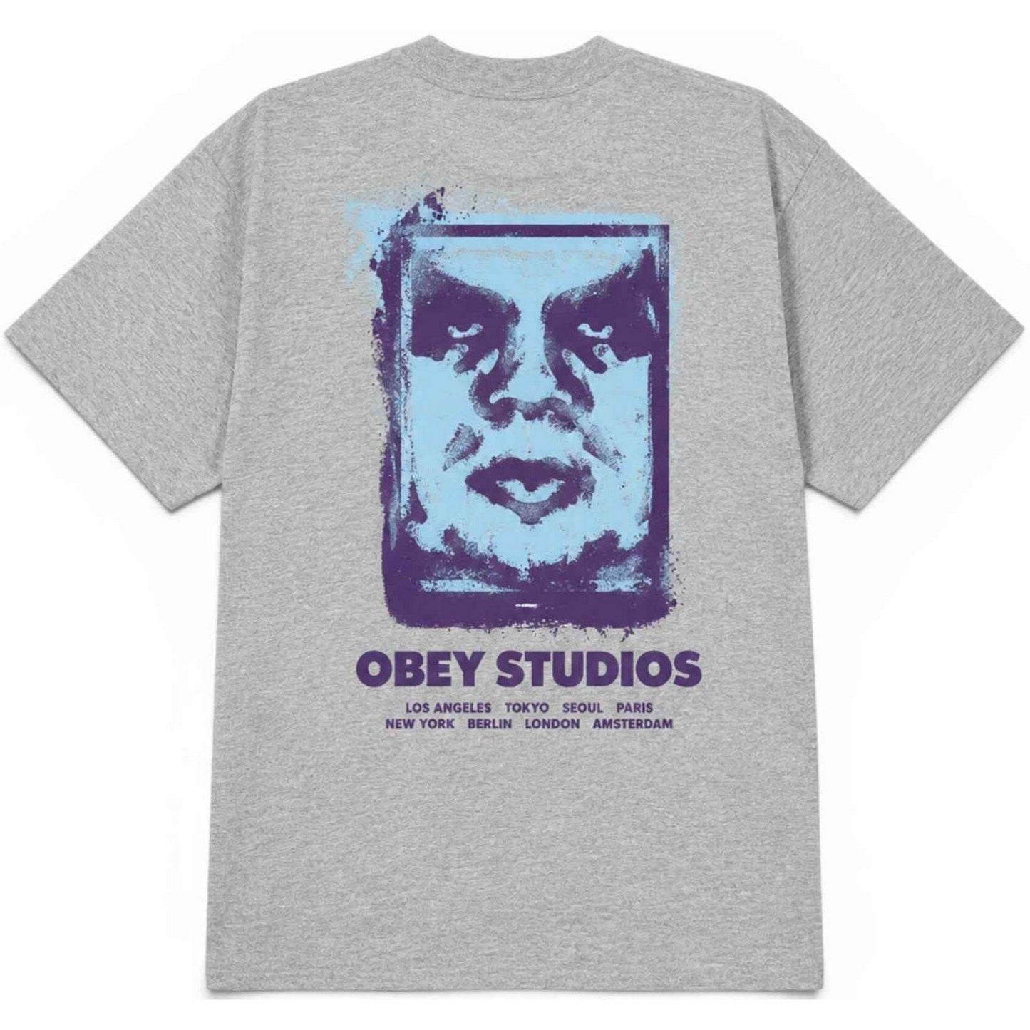 T-shirt Uomo Obey - Obey Chalky Icon Tee - Grigio