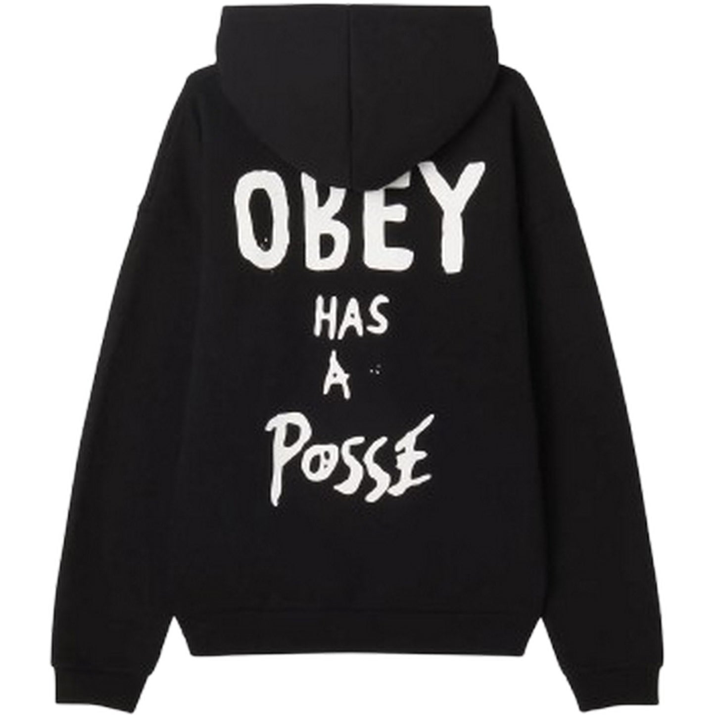 Męskie bluzy z kapturem Obey - Obey Posse Bardzo ciężki polar z kapturem - czarny