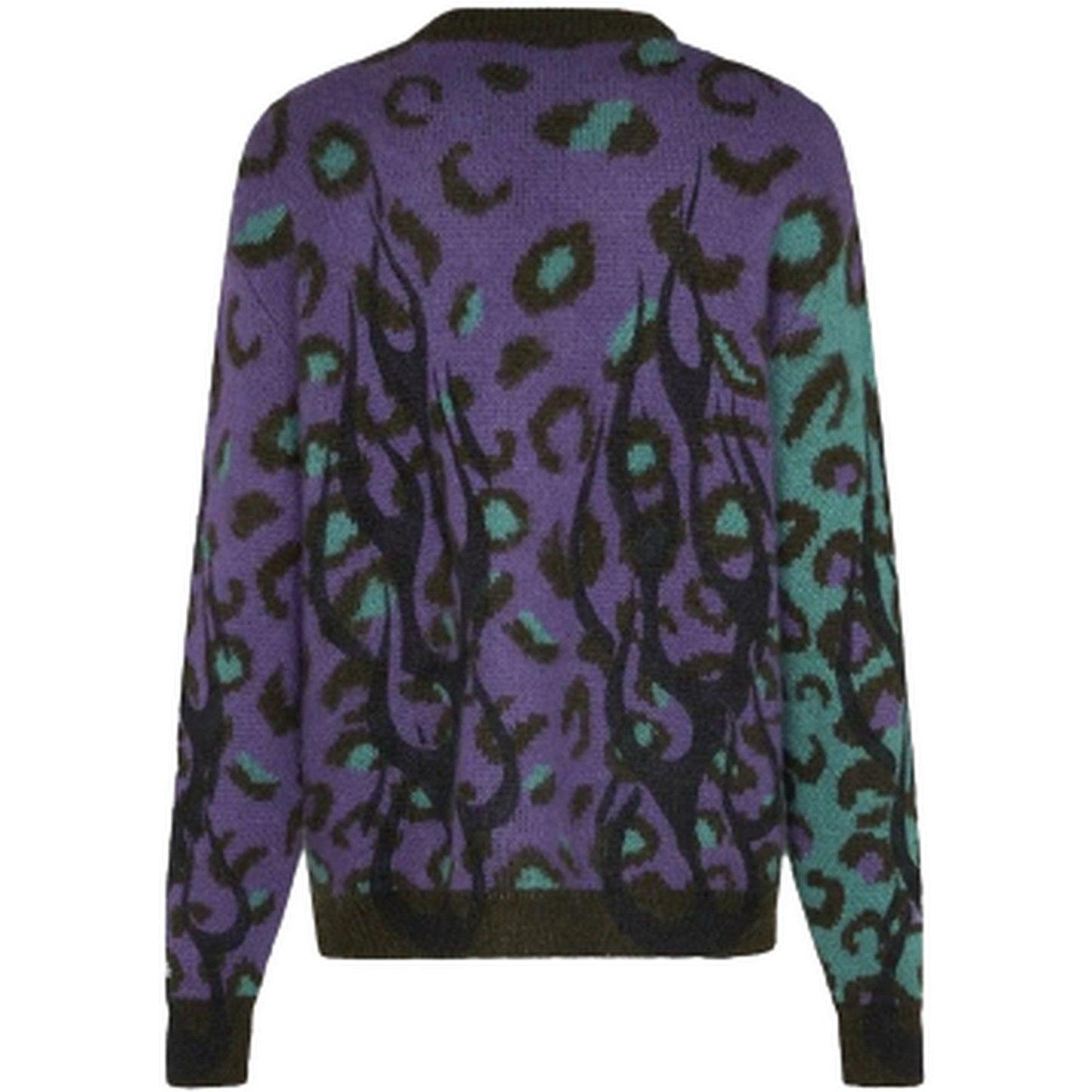 Cardigan Uomo Vision of Super - Multicolor Cardigan With Black Flames - Multicolore
