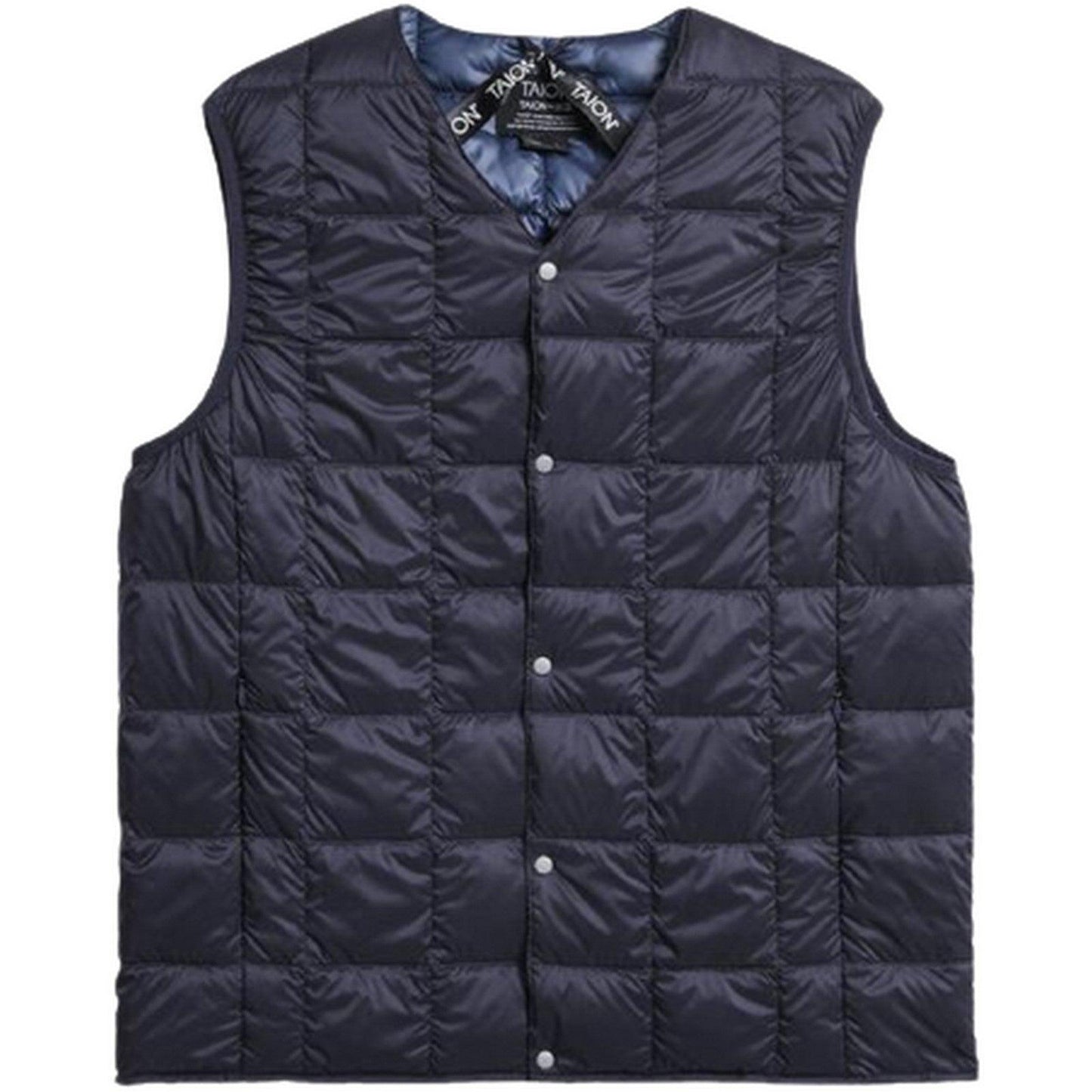 Taion Gilet unisexe – Gilet boutonné à col en V – Bleu