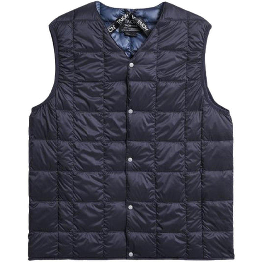 Taion Gilet unisexe – Gilet boutonné à col en V – Bleu
