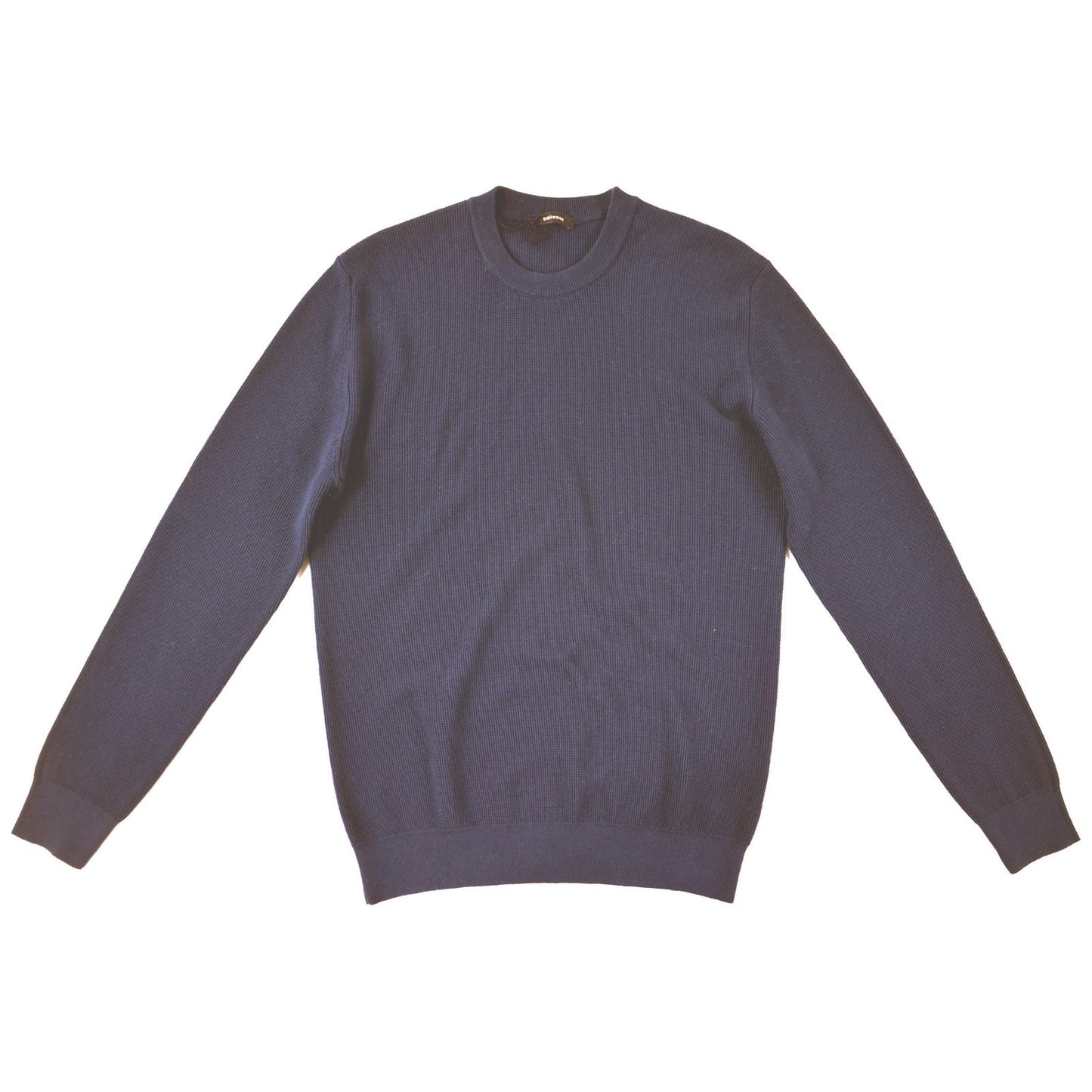 Camisetas de manga larga para hombre Bellwood - Cuello redondo Wafer Stitch F.14 - Azul