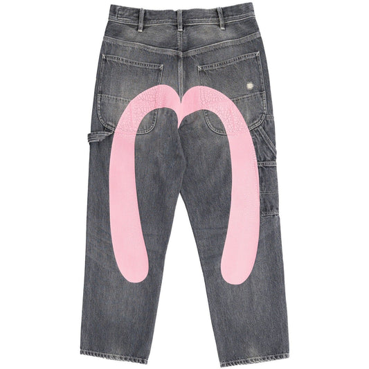 Evisu Men's Jeans - Vintage Patchwork Denim - Grey