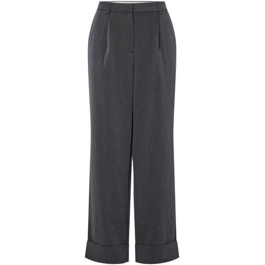 Pantaloni Donna Pieces - Pcjinkx Lw Fold Up Pants - Grigio