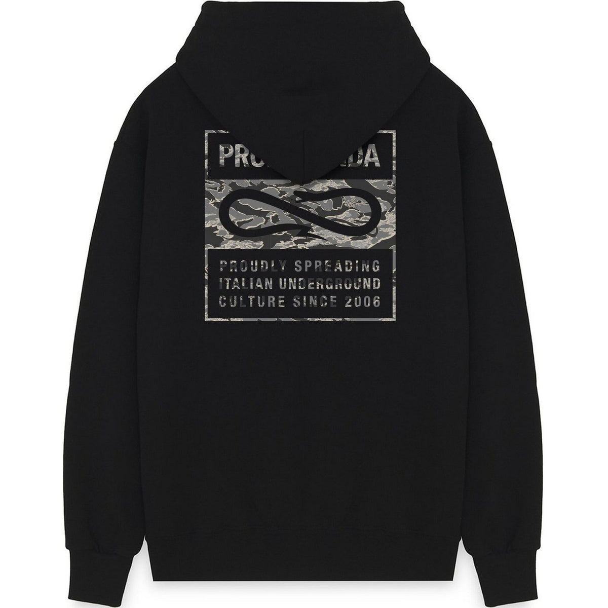 Felpe con cappuccio Uomo Propaganda - Zip Hoodie Label Camo - Nero