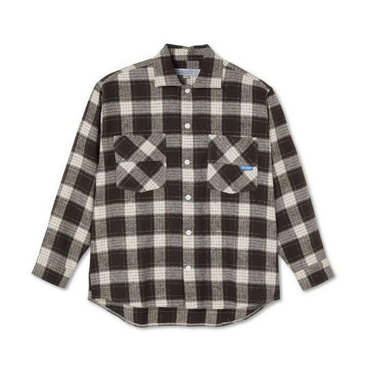 Camisas casuales para hombre Polar - Camisa de franela Big Boy - Marrón