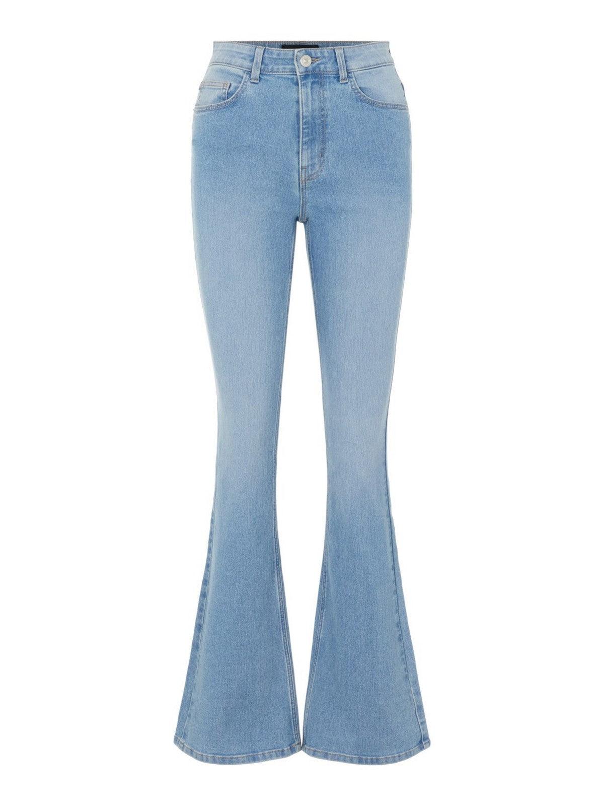 Jeans Donna Pieces - Pcpeggy Flared Hw Jeans Lb Noos - Celeste