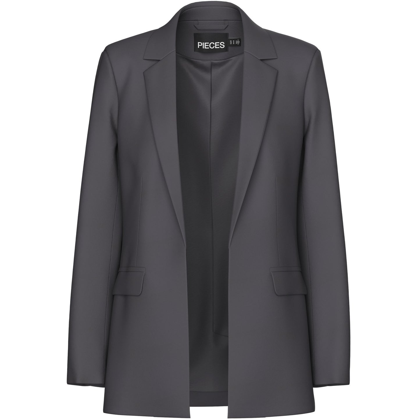 Damenblusenteile - Pcbozzy Ls Loose Blazer Noos 12 A Slit - Grau