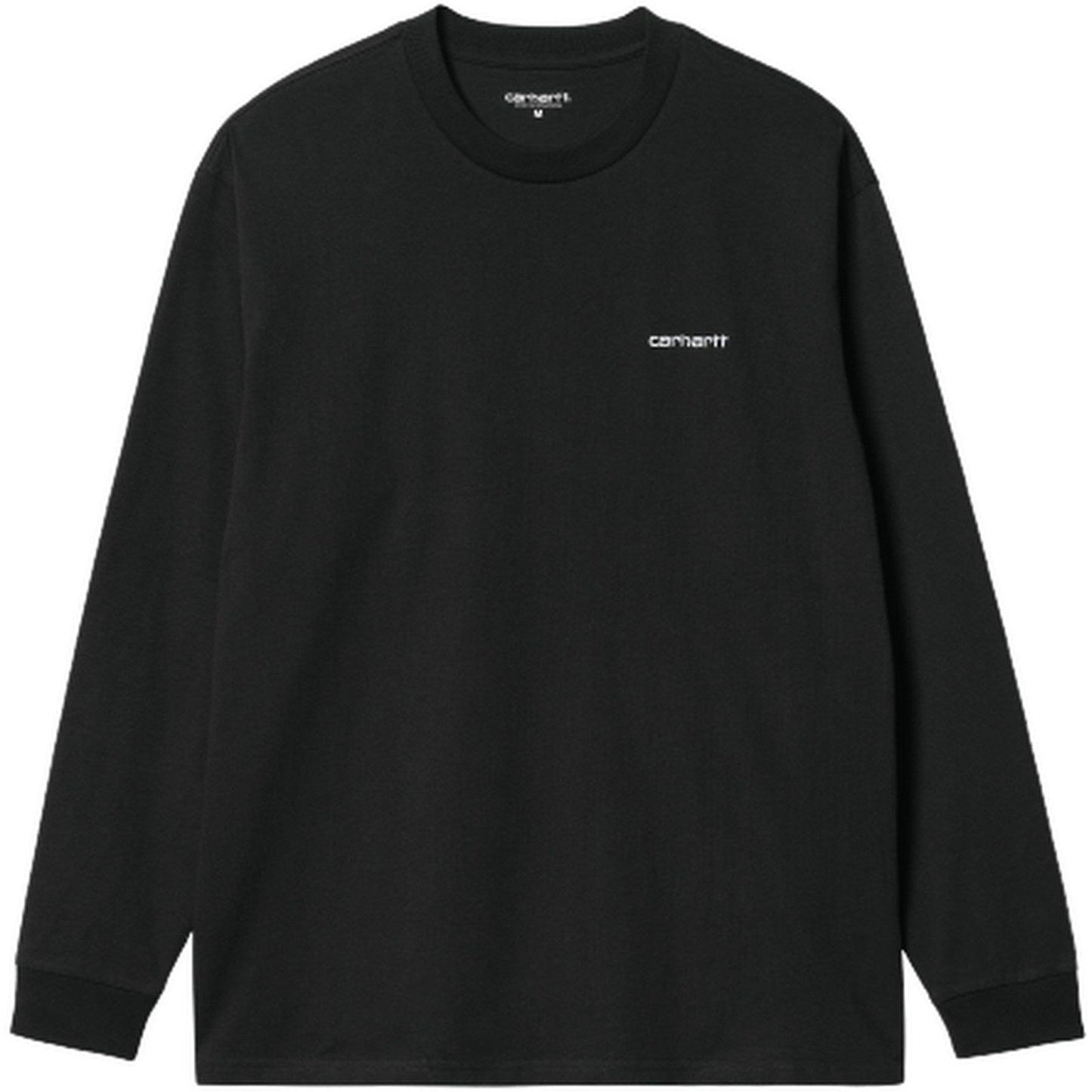 T-shirt Uomo Carhartt Wip - L/S Script Embroidery T-Shirt - Nero