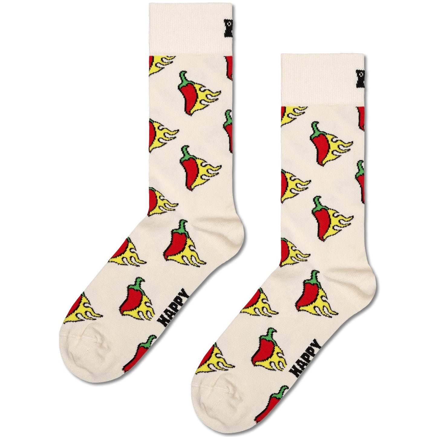 Unisex Happy Socks - Hot Chili Sock - White