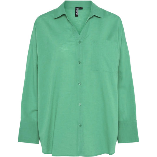 Pieces Damen-Hemden – Pcmatinka Ls Shirt – Grün