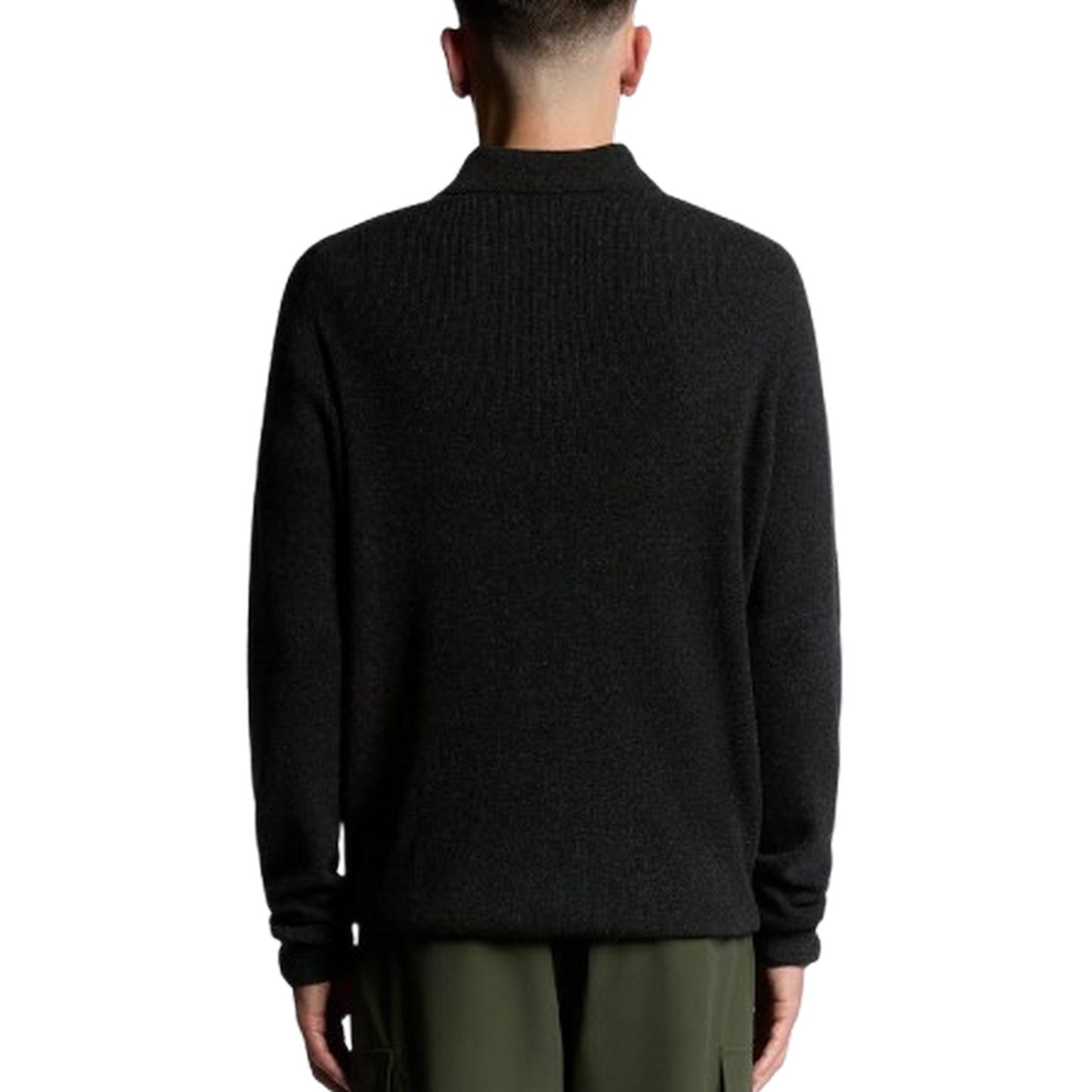 Maglioni Uomo Lyle & Scott - Lambswool Blend Rugby Jumper - Nero