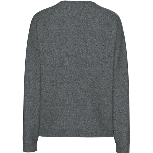 Pieces Damenpullover – Pcbree Ls O-Neck Knit Noos Bc – Grau