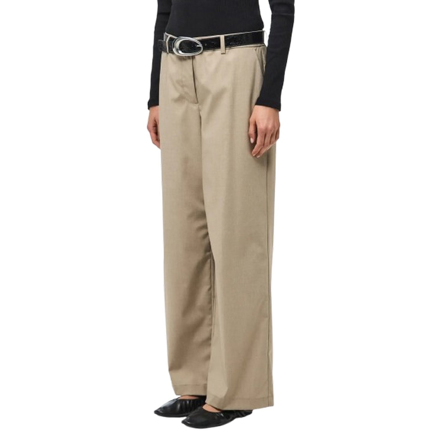 Pantaloni Donna Pieces - Pcrosa Hw Wide Pant Noos Bc - Grigio