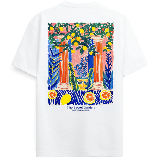 Herren-T-Shirt ON VACATION – Santorini-T-Shirt – Weiß