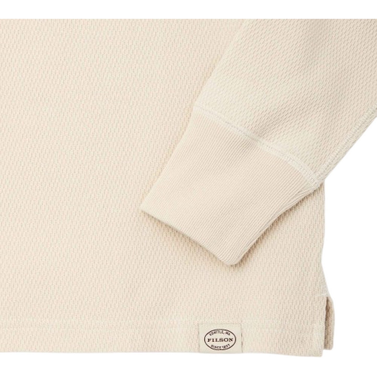 Filson Pulls pour hommes - Henley en tricot gaufré - Beige