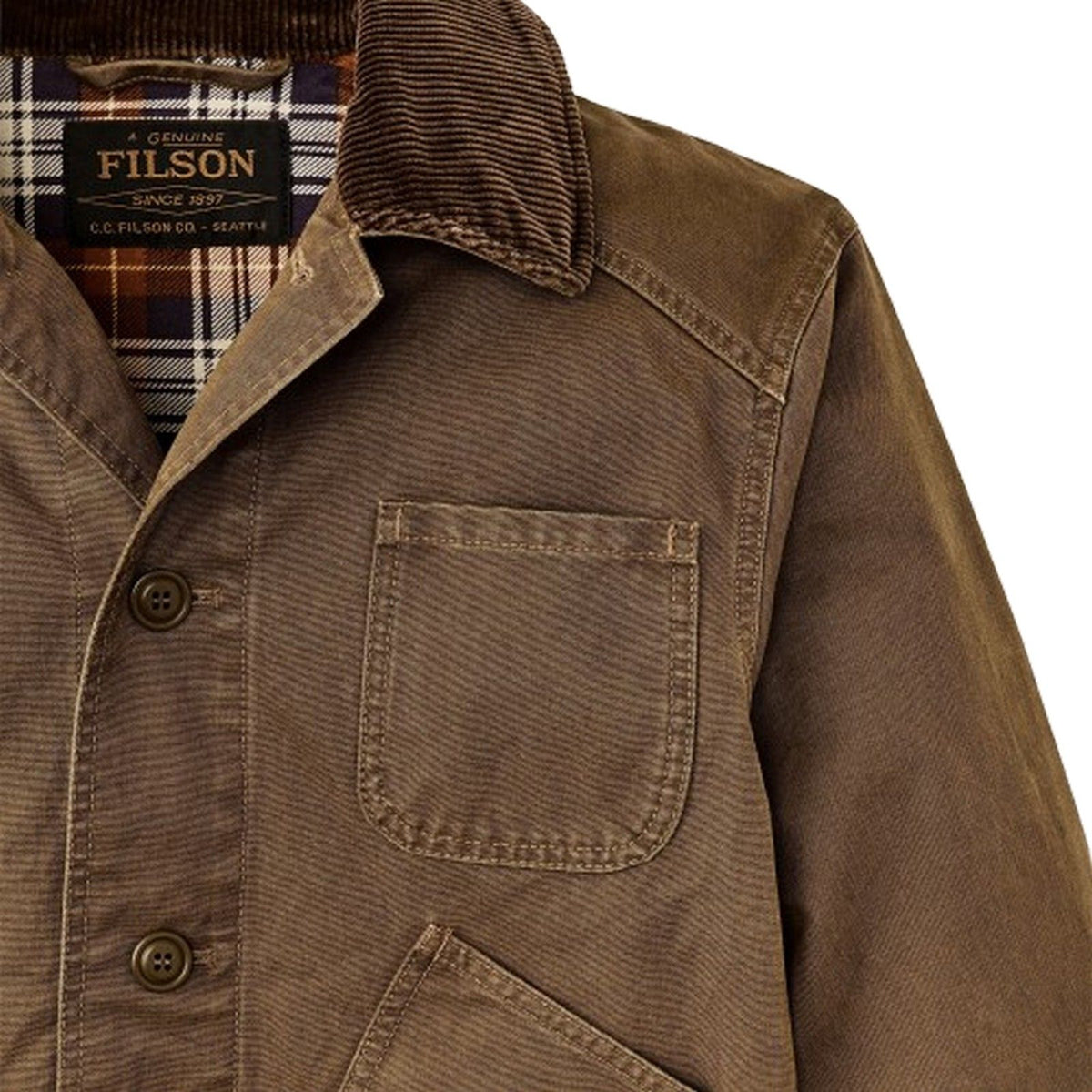 Giacche Uomo Filson - Canvas Outfitter Jacket - Marrone